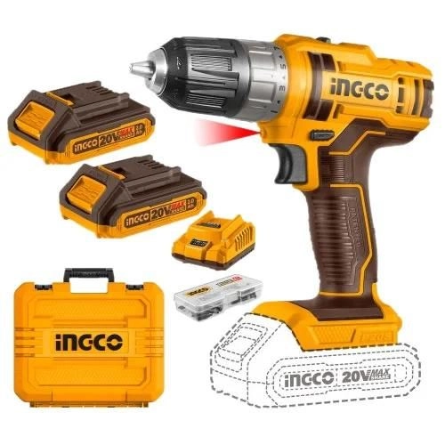 Cordless drill 20V 45NM 2 batteries and charger CDLI200528