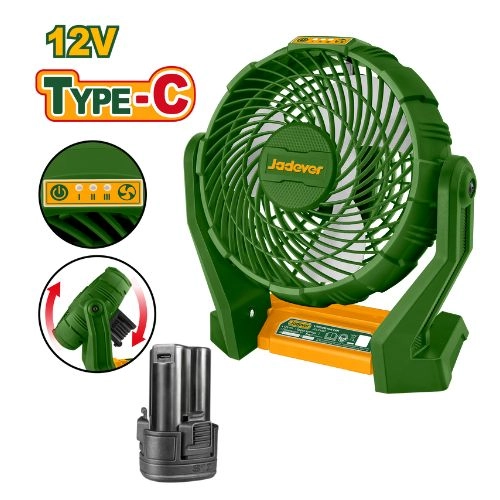 JADEVER Lithium-ion fan 7inch + Battery 12V JDLF1507 - TBLI12153