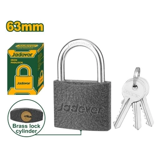 JADEVER Iron Padlock 63mm 370g - Brass Cylinder JDPD5560