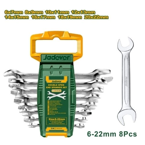 JADEVER Double open end spanner set 8pcs 6-22mm JDDS2208