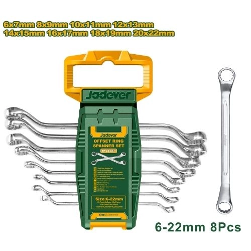 JADEVER Offset ring spanner set 8 PCS 6-22 mm JDFR3208