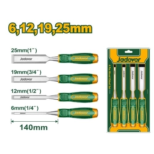 JADEVER 4 Pcs wood chisel set JDWC2204