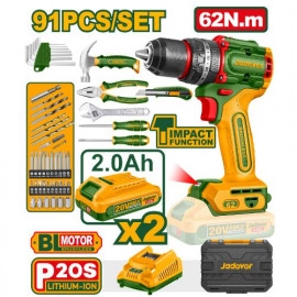 JADEVER 91 Pcs Tools set With 1 Pcs 20V Lithium-io..