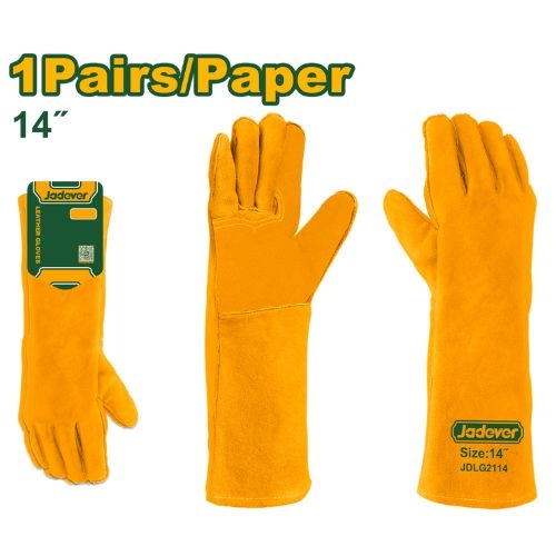 جوانتي جلد لأعمال اللحام و الحدادة بطول 14" من جاديفر JDLG2114