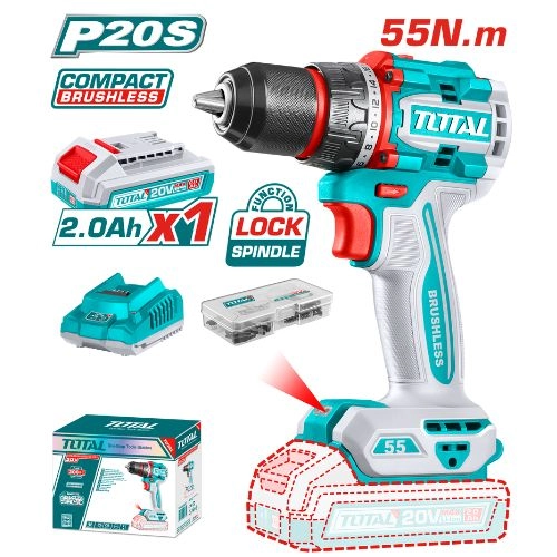Total Drill 55N 1 battery, charger and accessories TDLI205582