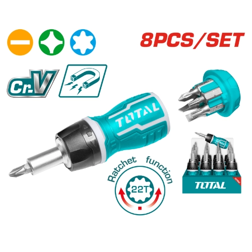 TOTAL 8 IN 1 Stubby screwdriver set TACSDS1726