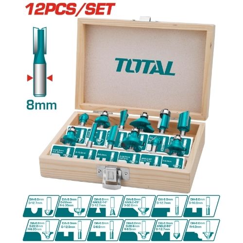 طقم بنط راوتر 8 مللى من توتال TACSR1121