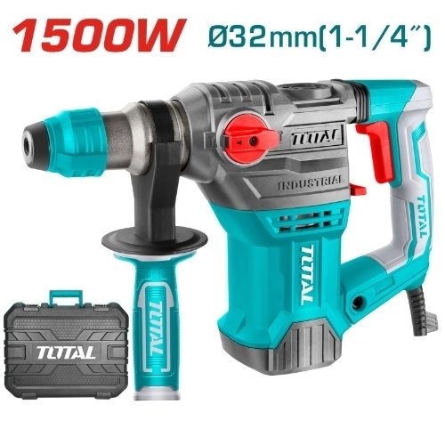 TOTAL  Rotary hammer 1500W  Impact  5.5J 32J carbon brushes (SDS Plus) TH1153216