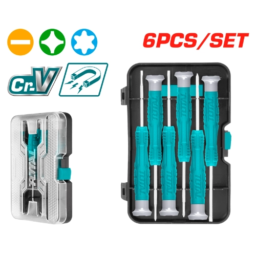 TOTAL 6PCS PRECISION SCREWDRIVER SET THT250PS0601