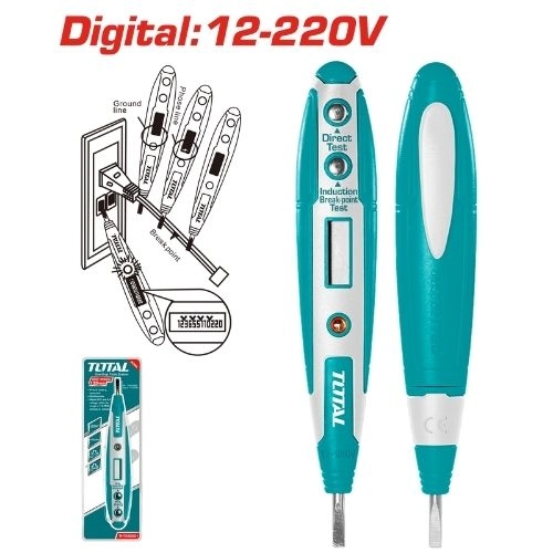 مفك تيست ديجيتال 135 x23x17 ملى/ 12-220 فولت  توتال   THT292201