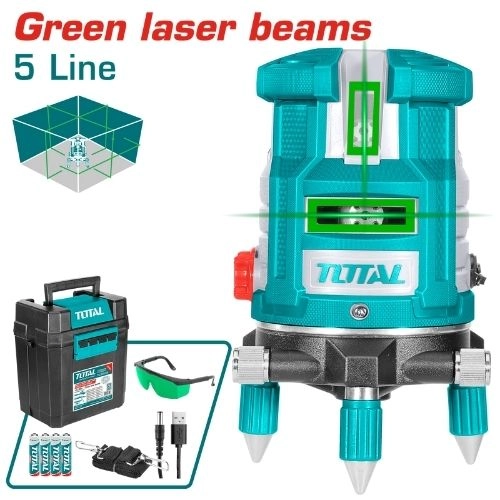 TOTAL Self-leveling line laser(Green laser beams) 5 Lines- 30M TLL305205