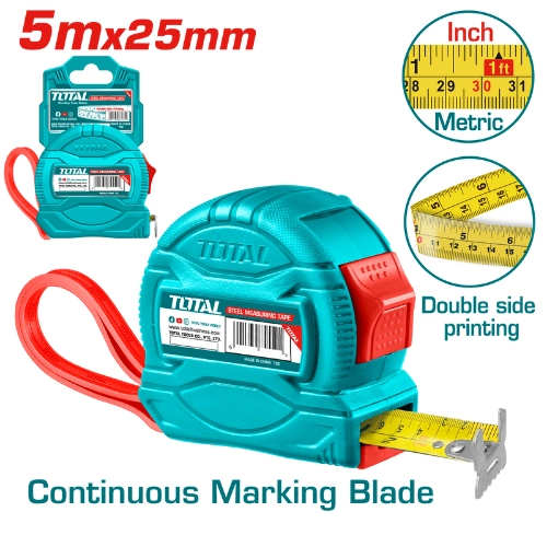  Total Steel Measuring Tape 5m 25 mm Plastic  TMT34525 