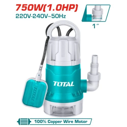 موتور غاطس 1حصان 750وات 8متر بلاستيك من توتال TWP87506