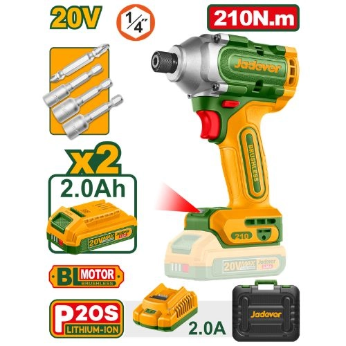 Jadever Cordless impact driver 20V 1/4Inch JDCD2B21 