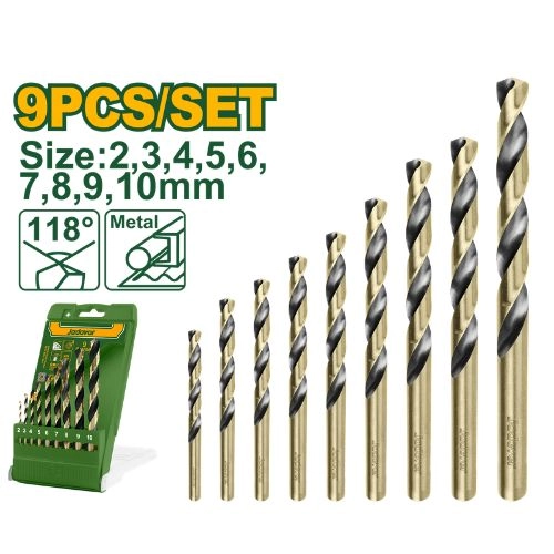  Jadever 9Pcs HSS twist drill bits set JDTD6B02 