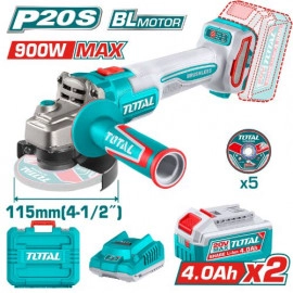 TOTAL Cordless angle grinder 20V 4.5