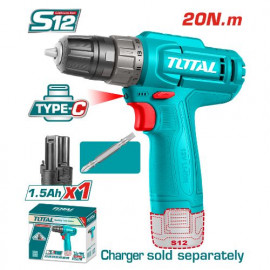 TOTAL CORDLESS DRILL 12 VOLT 10MM TDLI12456