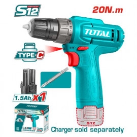 TOTAL CORDLESS DRILL 12 VOLT 10MM TDLI12456