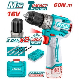TOTAL Impact Brushless Drill 16V 60N.m 13 mm with ..