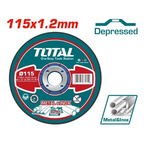 TOTAL Abrasive Depressed Metal  Inox Cutting Disc  4.5 inch 1.2 mm  TAC2121152