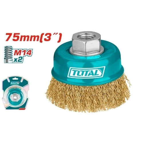 TOTAL WIRE CUP BRUSHES 75mm  TAC31031