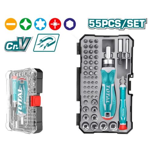 Total Screwdriver Bits Set 55 Pieces TACSD30556 