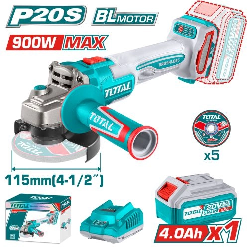 صاروخ 4.5" 20 فولت 900 وات مع بطارية 4 أمبير و شاحن من توتال TAGLI261521