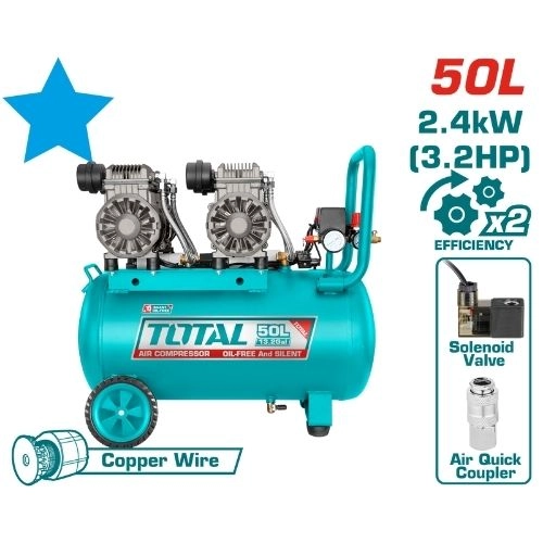  Total Silent compressor 50L 8Bar 3.2HP 2head TCS2240508