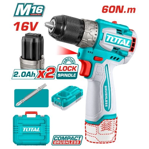 Total Lithium-ion 16V Cordless Drill 60Nm TDLI16682 