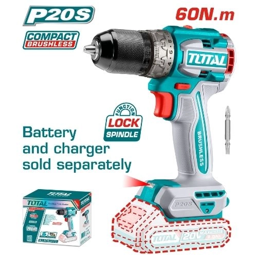 Total Drill 20V Without battery And Charger TDLI206021