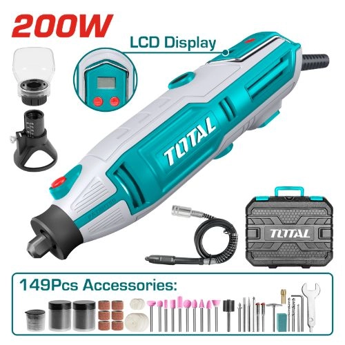 Total Mini Drill Digital 200 Watt 149 pcs TG2006 