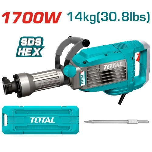 Total Demolition breaker 1700w , 14 kg With 1pcs chisels TH217068