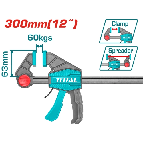 TOTAL QUICK BAR CLAMPS 63-300mm 12 inch THT1340602 