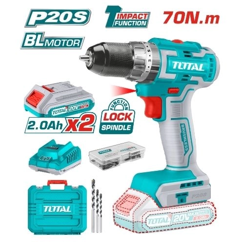 TOTAL IMPACT 20V CORDLESS DRILL 70NM 13MM TIDLI20605