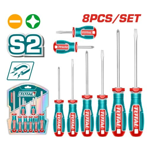 TOTAL 8 Pcs Screwdriver Set TKSDS0826 