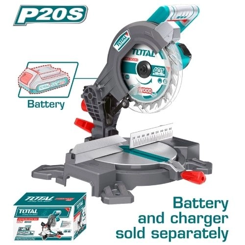 TOTAL Mitre Saw 20V Without Battery and Charger TMS2001