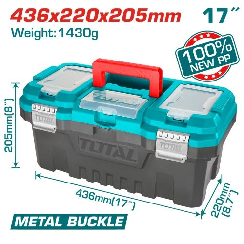  total 17 inch plastic suitcase with metal lock TPBX0172