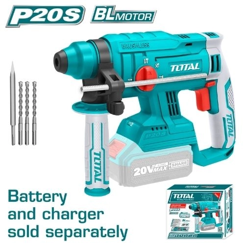 TOTAL Rotary Hammer 20V Impact  2J without battery and charger  TRHLI2201