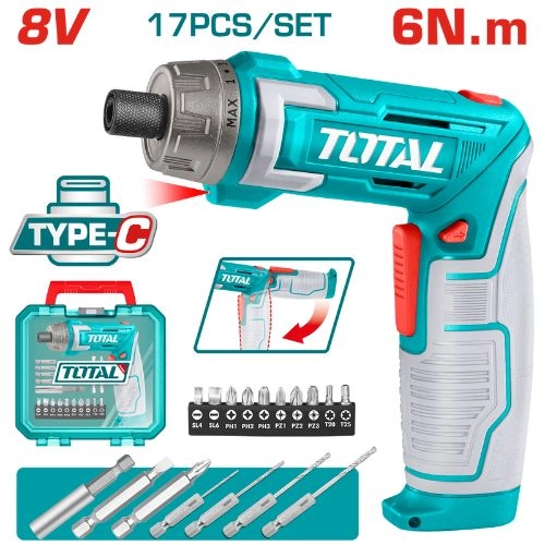 TOTAL 8 volt flip screwdriver tsdli08025 