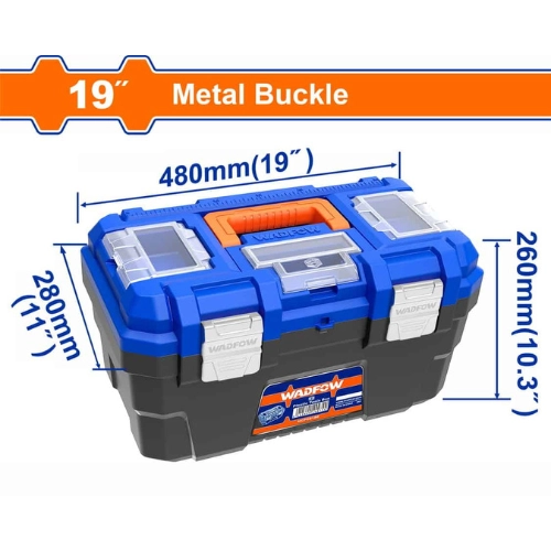 Wadfow Toolbox Plastic 19Inch With Metal Fasteners WTB3319