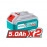 TOTAL Cordless impact wrench 20V 3/4 inch  1900Nm 2 batteries 5 a.h + 4 A.h Charger TIWLI20135